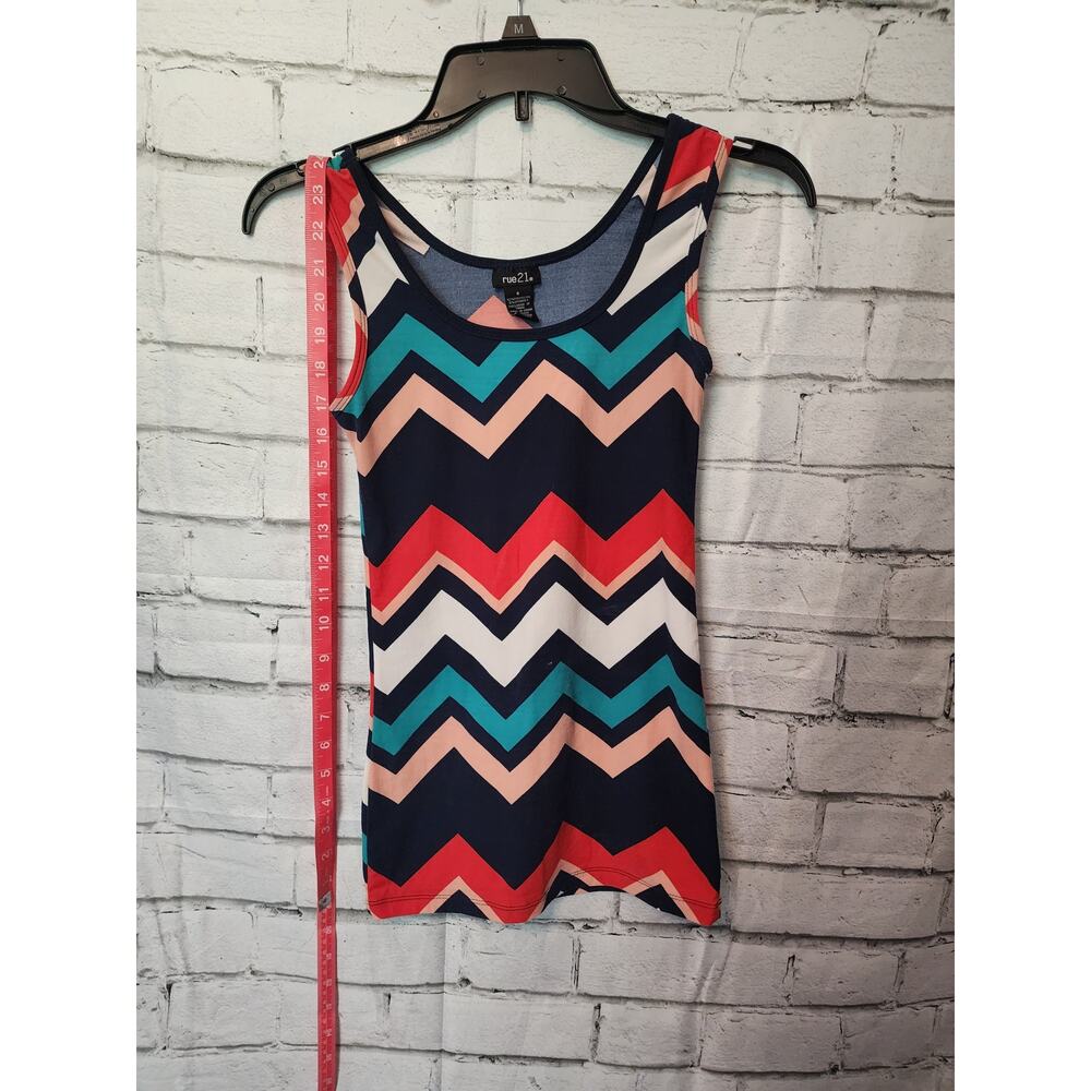 rue2 Junior Tank Top Multi color Chevron
